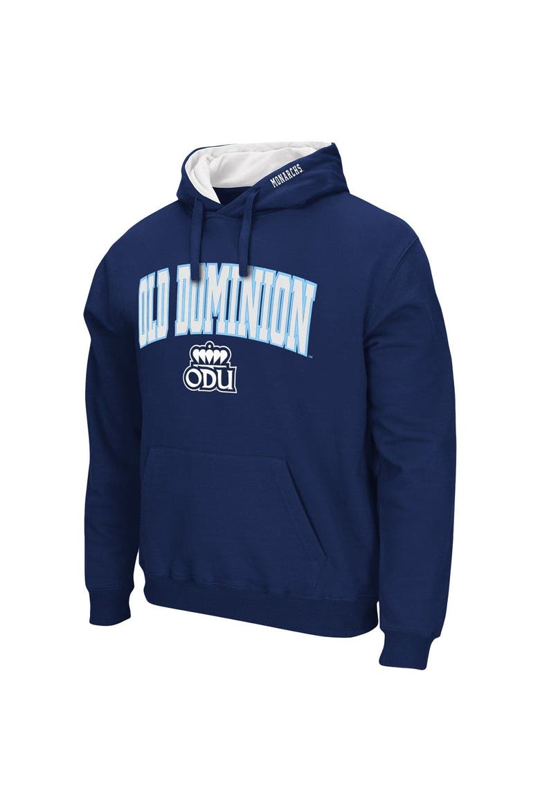 Men's Colosseum Navy Old Dominion Monarchs Arch and Logo Pullover Hoodie, Alternate, color, Navy