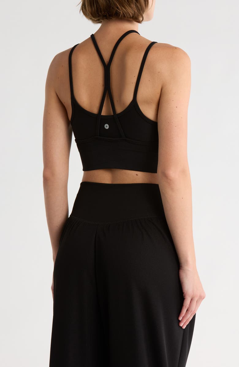 90 DEGREE BY REFLEX Lively Seamless Double Layer Bralette, Alternate, color, Black