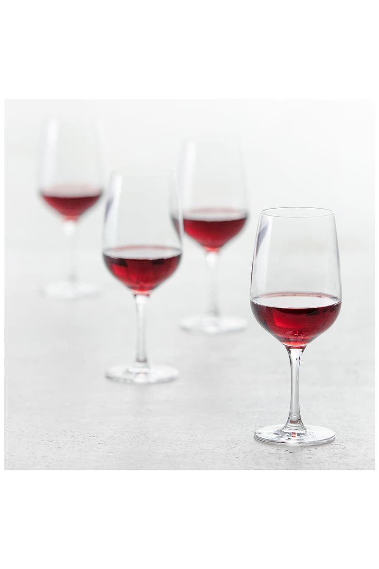 Congresso Set of 6 Red Wine Glasses, Alternate, color, CLEAR