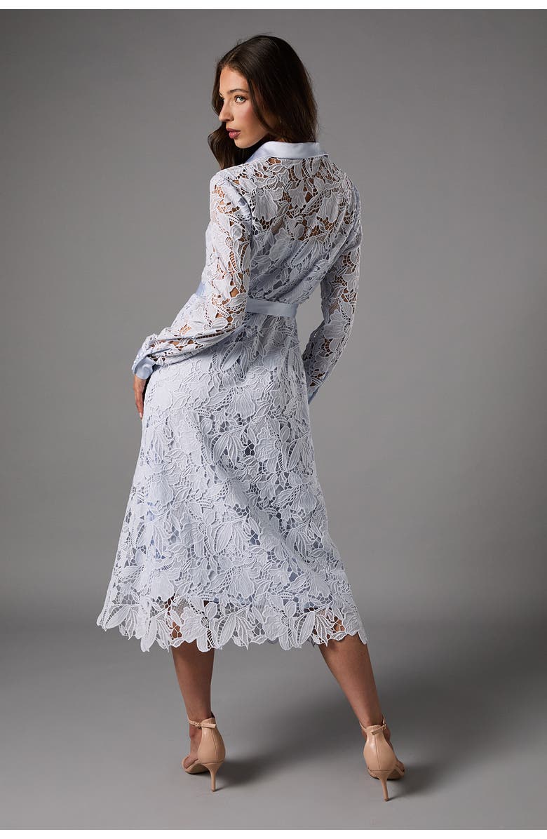 Coast Lace Long Sleeve Shirt Dress, Alternate, color, Light Blue