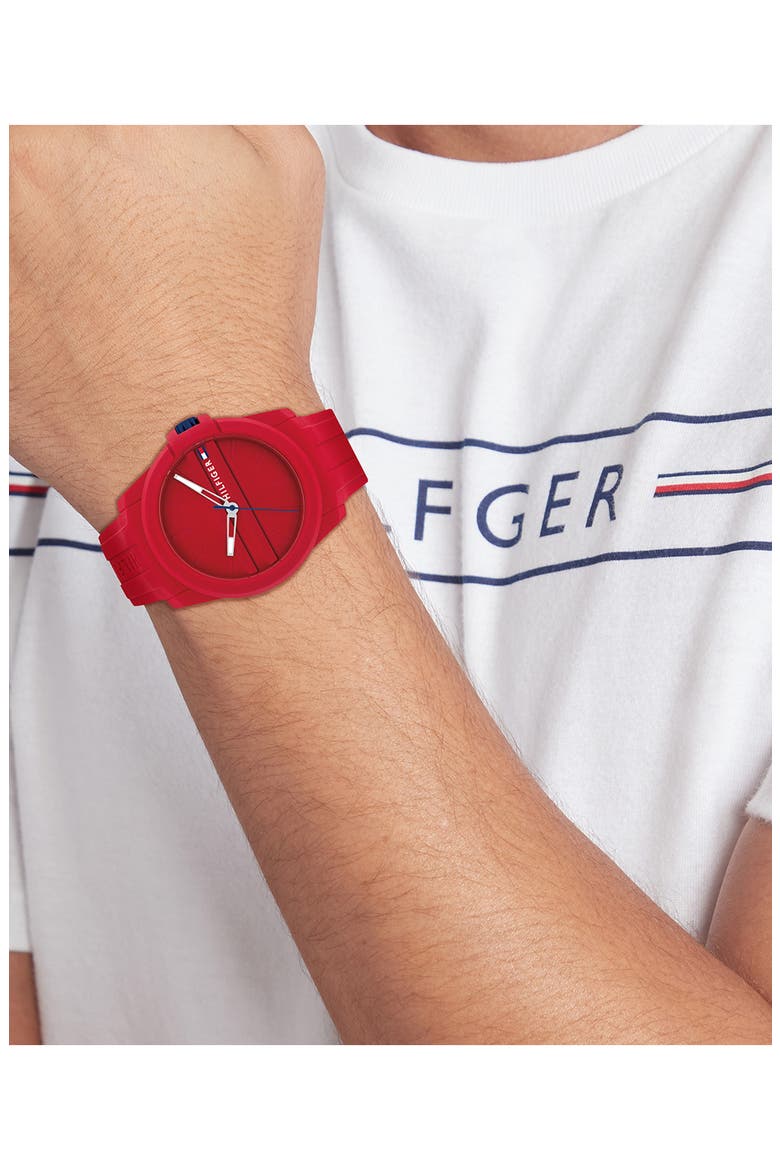 Austin Silicone Strap Watch, Alternate, color, RED