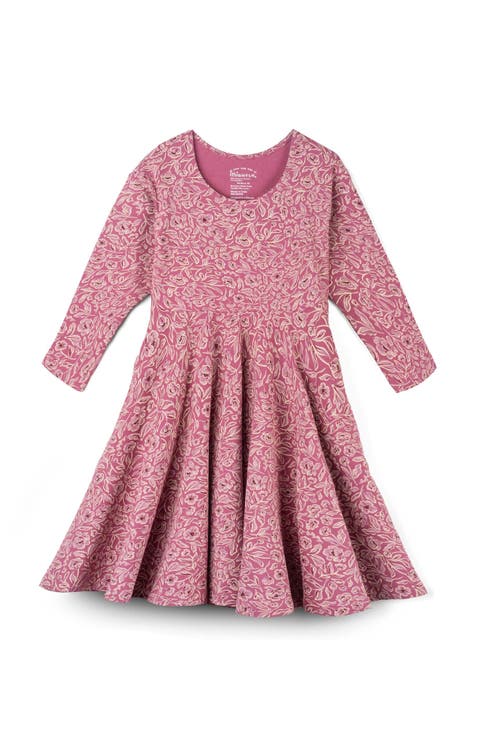 Organic Cotton 3/4 Sleeve Print Twirl Dress