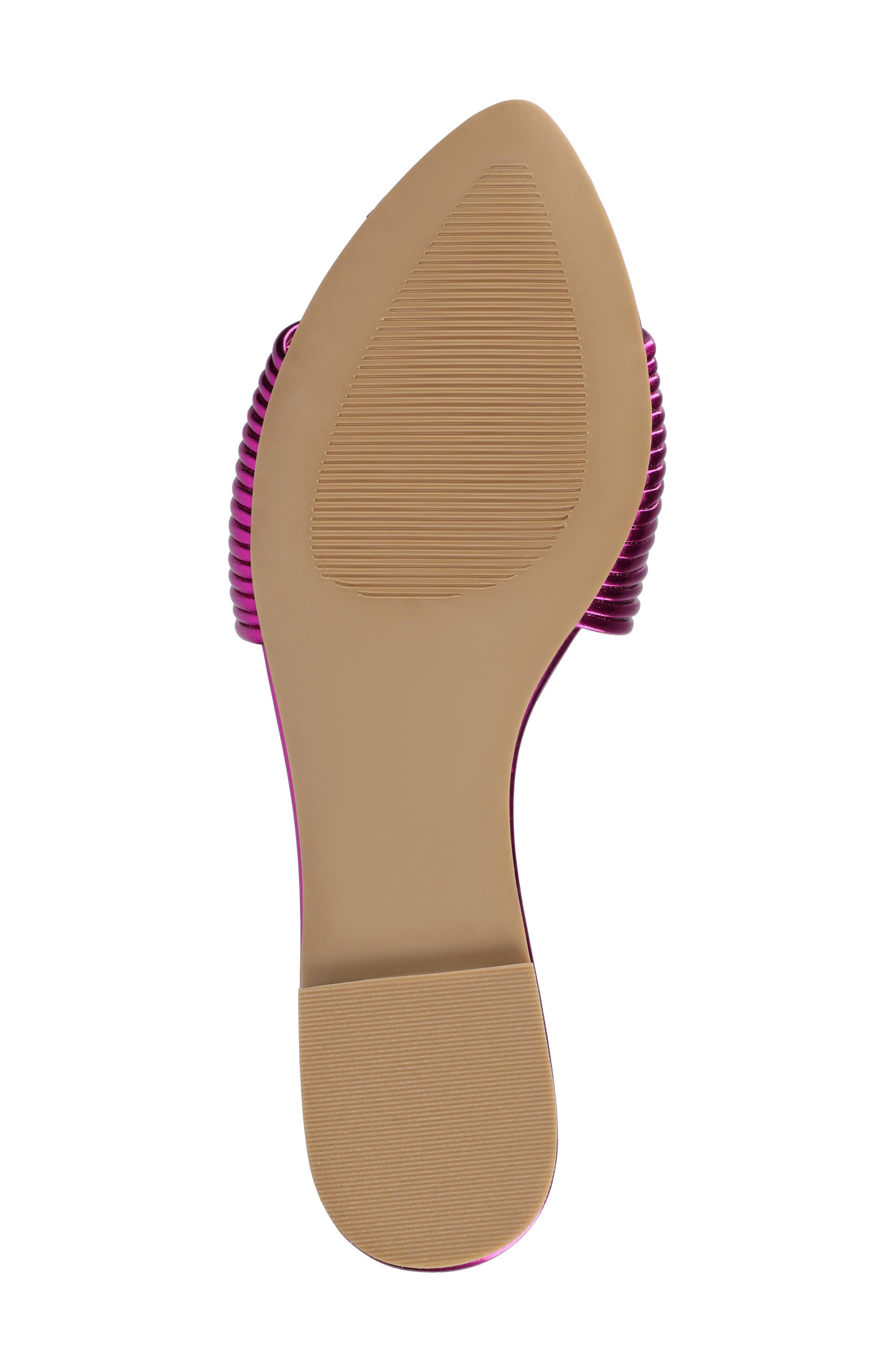 Feather Faux Leather Slide Sandal, Alternate, color, PINK