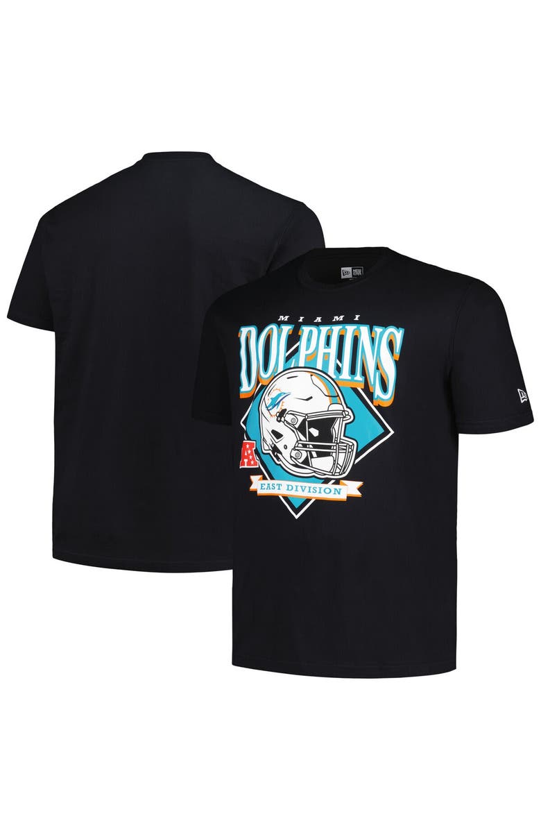 New Era Men's New Era  Black Miami Dolphins Big & Tall Helmet T-Shirt, Main, color, 