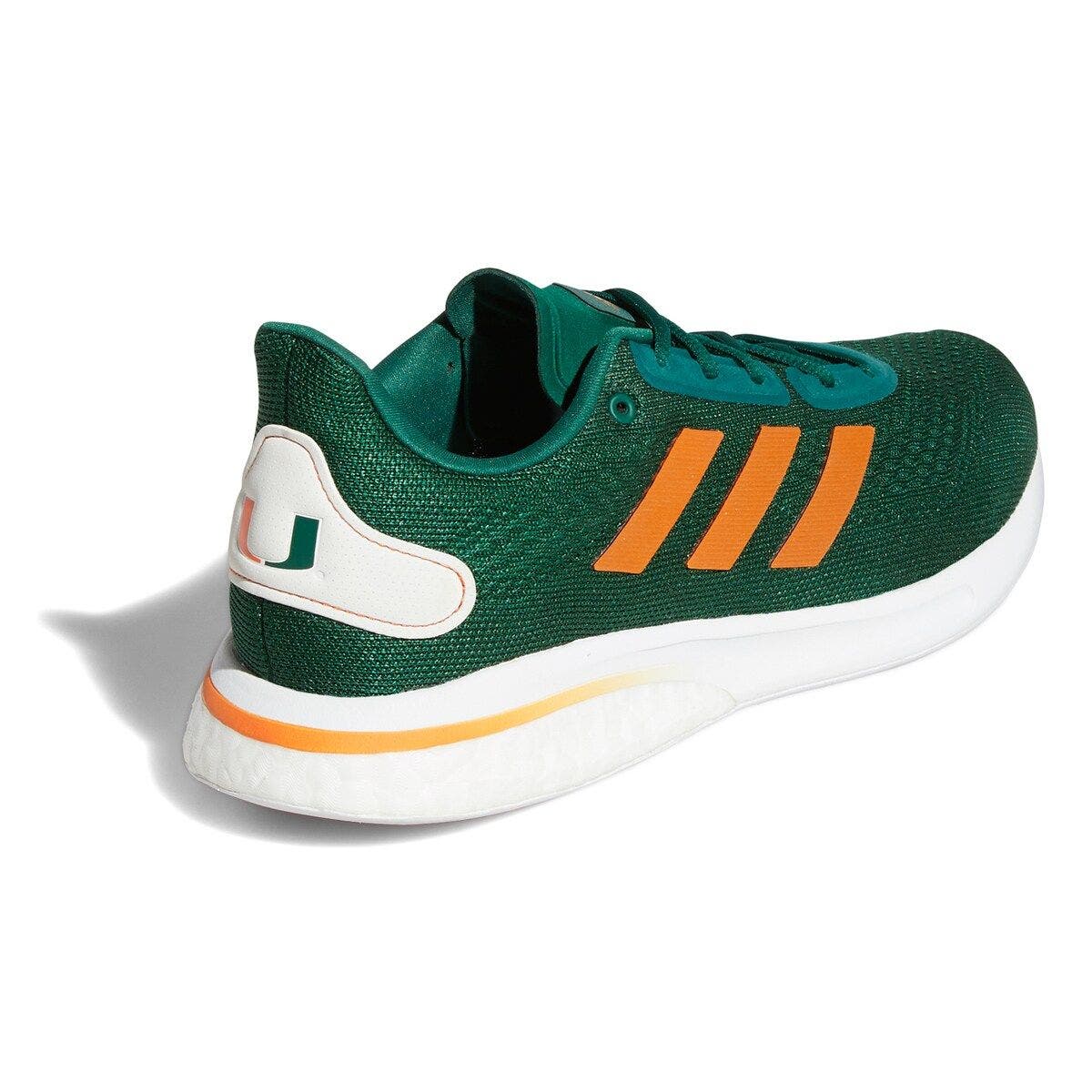 adidas Green/Orange Miami Hurricanes Supernova Shoe, Alternate, color, 