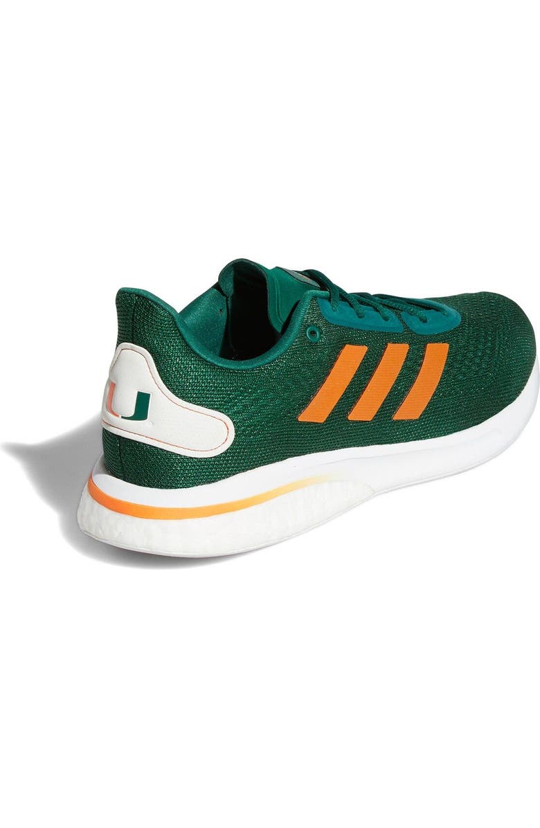 adidas Green/Orange Miami Hurricanes Supernova Shoe, Alternate, color,