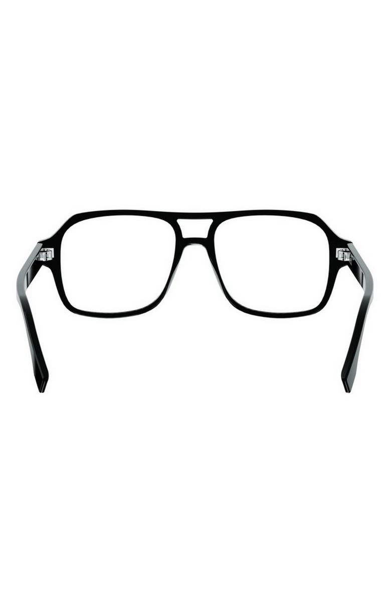 Fendi FF Squared 54mm Square Optical Glasses, Alternate, color, Shiny Black