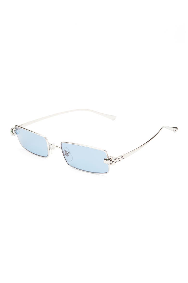 54mm Polarized Rectangular Sunglasses, Alternate, color, SILVER