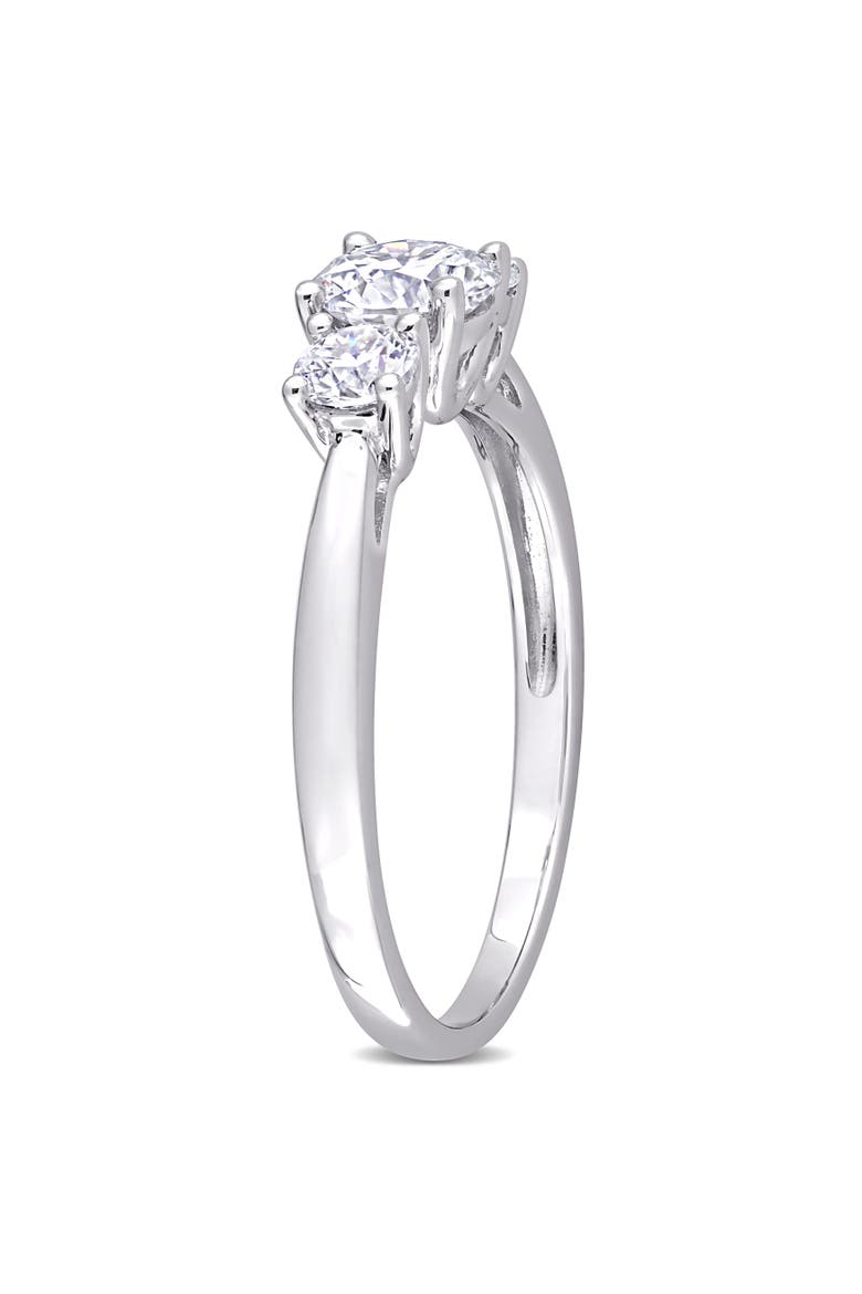 1CT DEW Moissanite 3-Stone Ring, Alternate, color, Sterling Silver