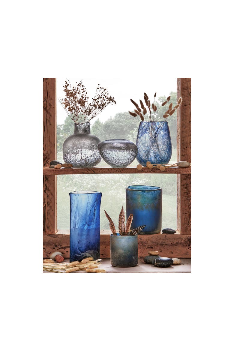 Swell Art Glass Vase Decorative Gray Novelty for Summer Decor, Alternate, color, Gray
