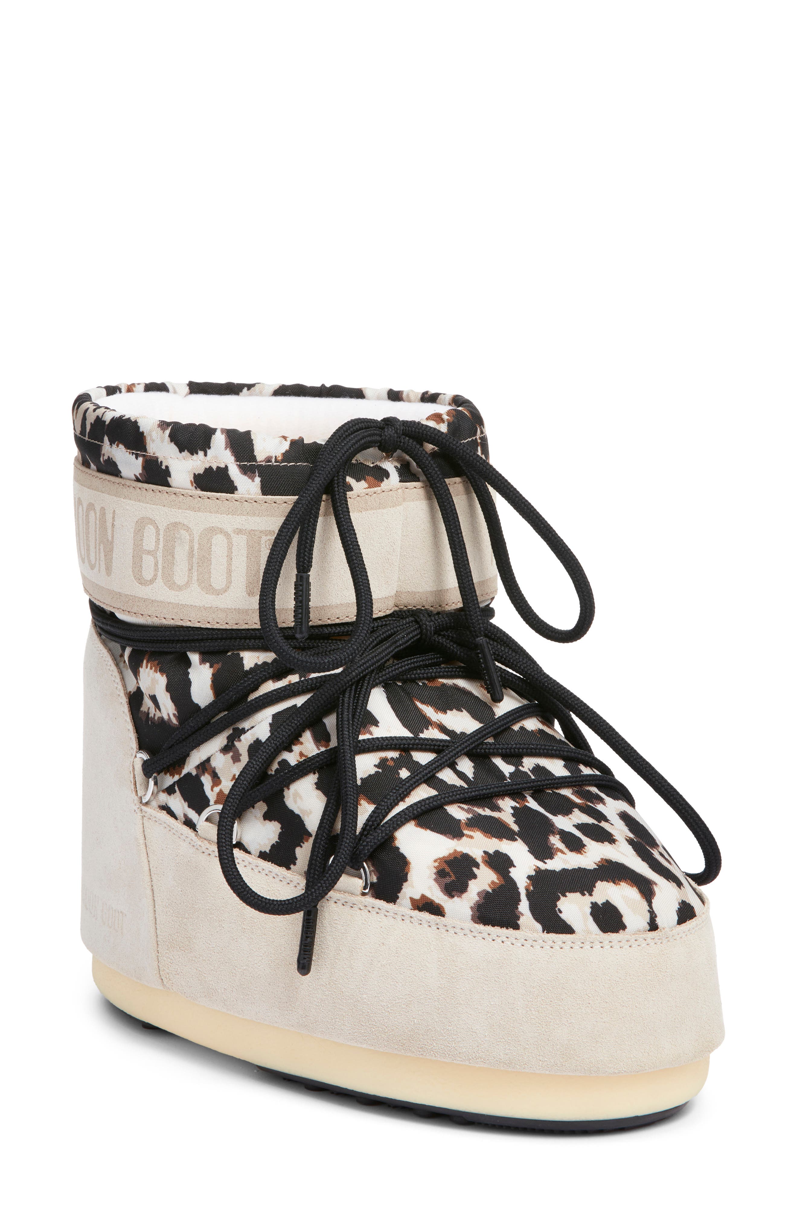 Moon Boot<sup>®</sup> Icon Low Water Repellent Leopard Print Boot, Main, color, Light Leopard