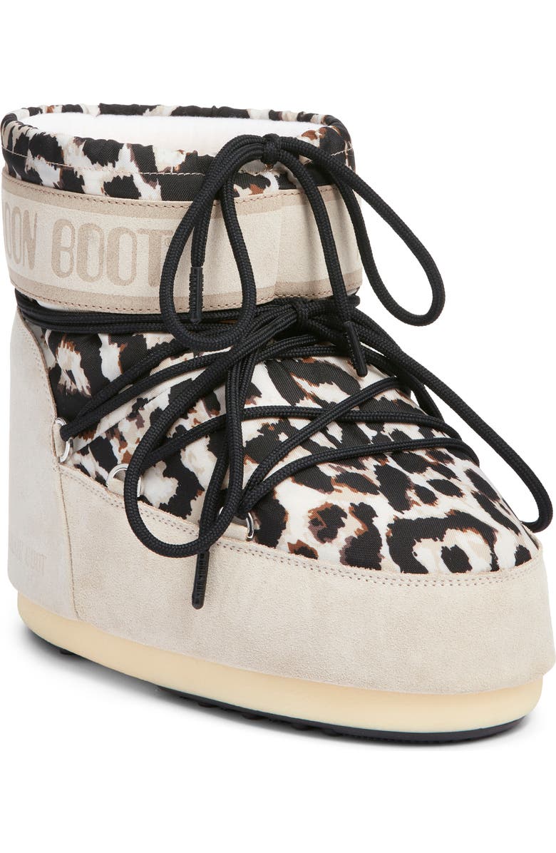 Moon Boot<sup>®</sup> Icon Low Water Repellent Leopard Print Boot, Main, color, Light Leopard
