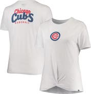 New Era Women's New Era White Chicago Cubs Plus Size 2-Hit Front Knot T-Shirt