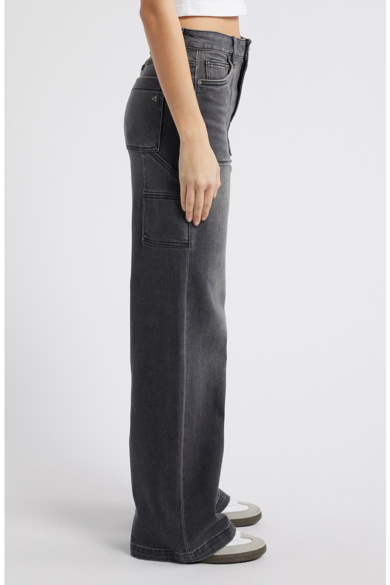 High Waist Carpenter Jeans, Alternate, color, GREY