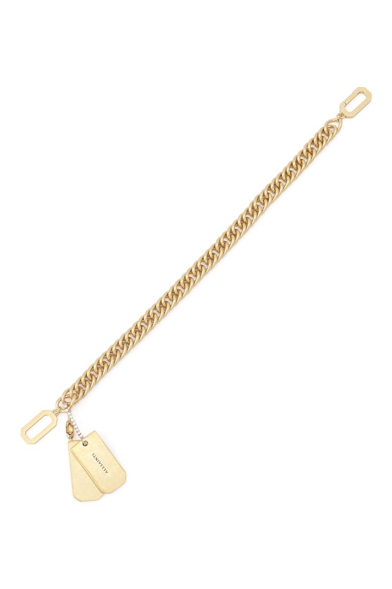 Dog Tag Chain Bracelet, Alternate, color, VINTAGE GOLD