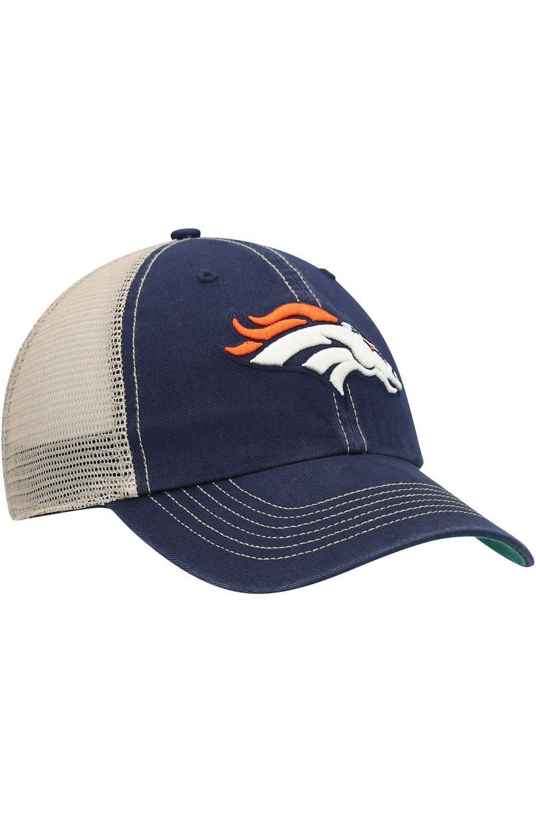 '47 Men's '47 Navy/Natural Denver Broncos Trawler Trucker Clean Up Snapback Hat, Alternate, color, 