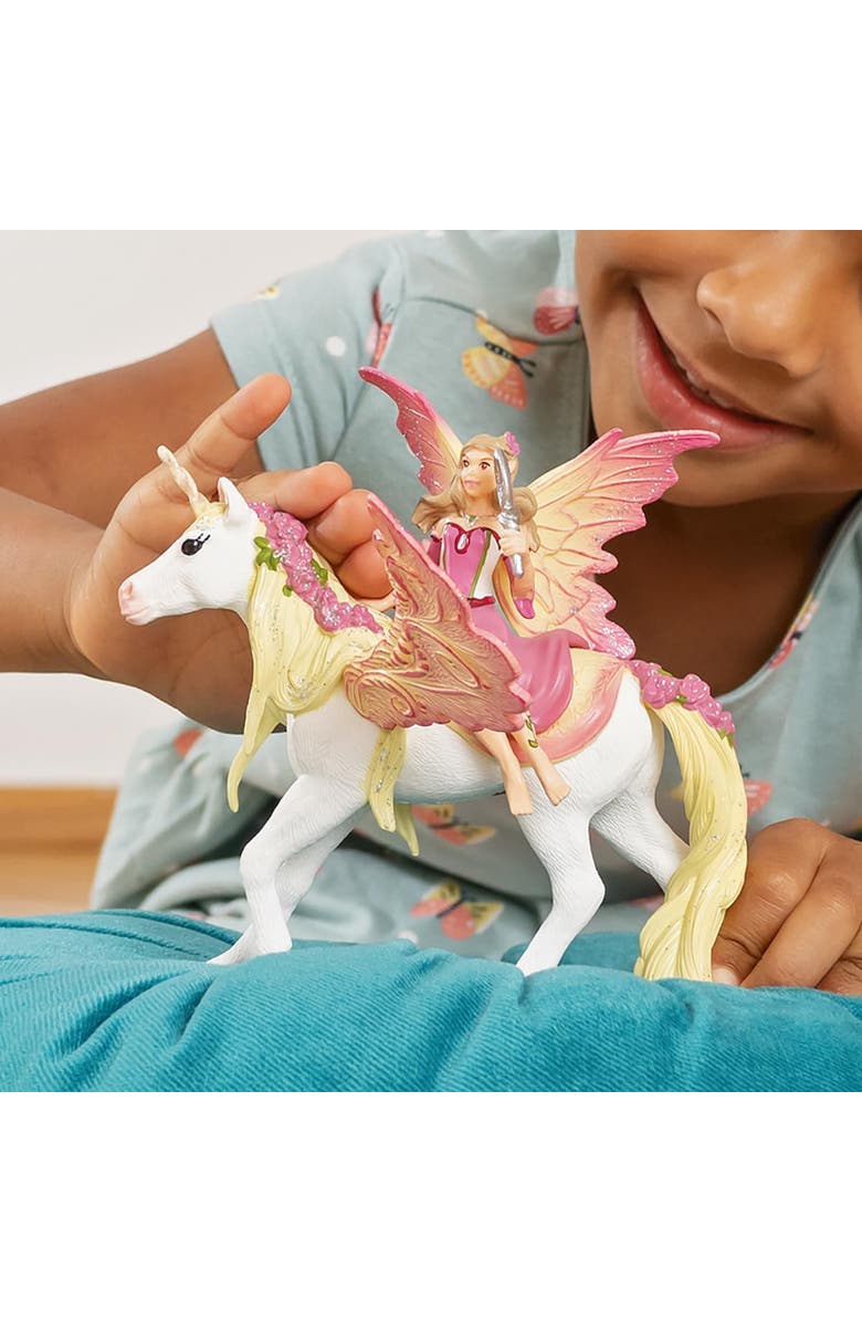Schleich Bayala Fairy Feya With Pegasus Unicorn, 3 Piece Figurine Playset, Kids, Alternate, color, Multicolored