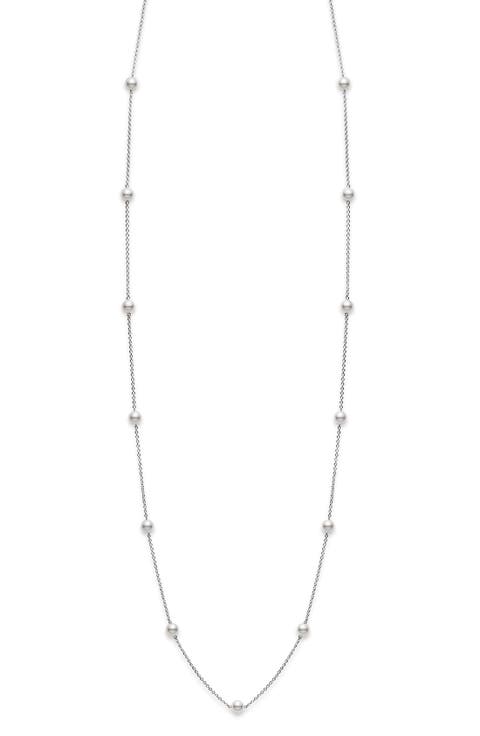 Akoya Pearl Station Necklace