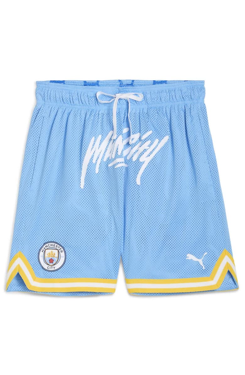 PUMA Men's Puma Light Blue Manchester City 2025 FIFA Club World Cup Hoops Reversible Shorts, Alternate, color, 