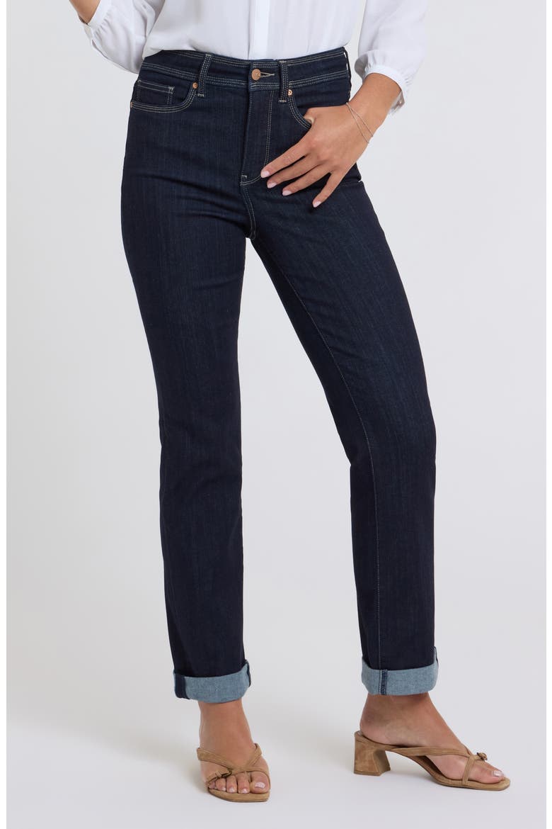 Marilyn Triple Stitch High Waist Straight Leg Jeans, Main, color, MORNINGTIDES