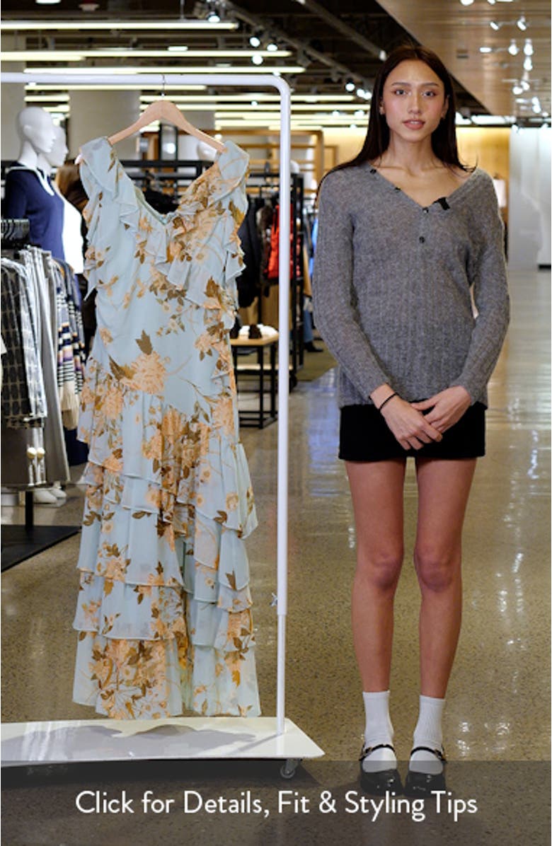 Cap Sleeve Cascading Ruffle Gown, sales video thumbnail