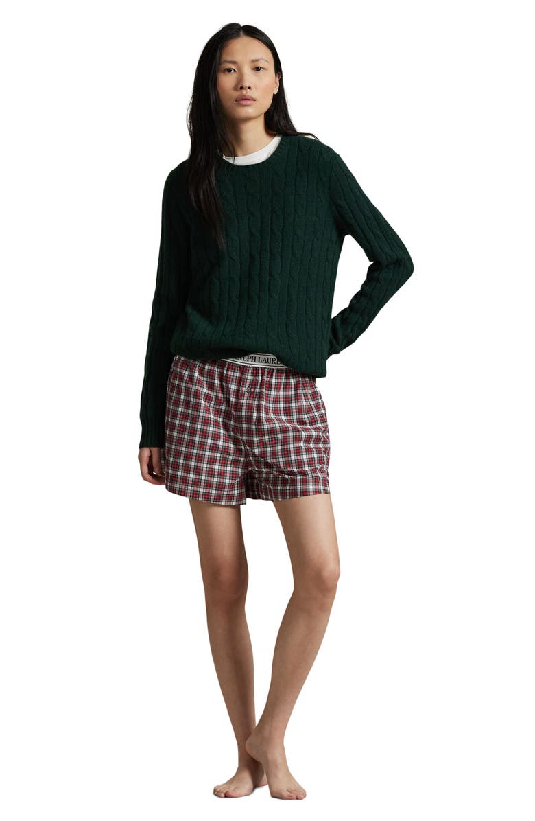 Polo Ralph Lauren Cotton Boxer Pajama Shorts, Alternate, color, Winter Berry Tn
