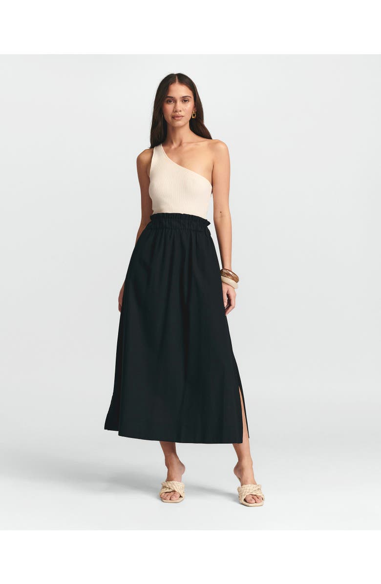 ST MRLO Meli Linen Skirt, Alternate, color, Washed Black