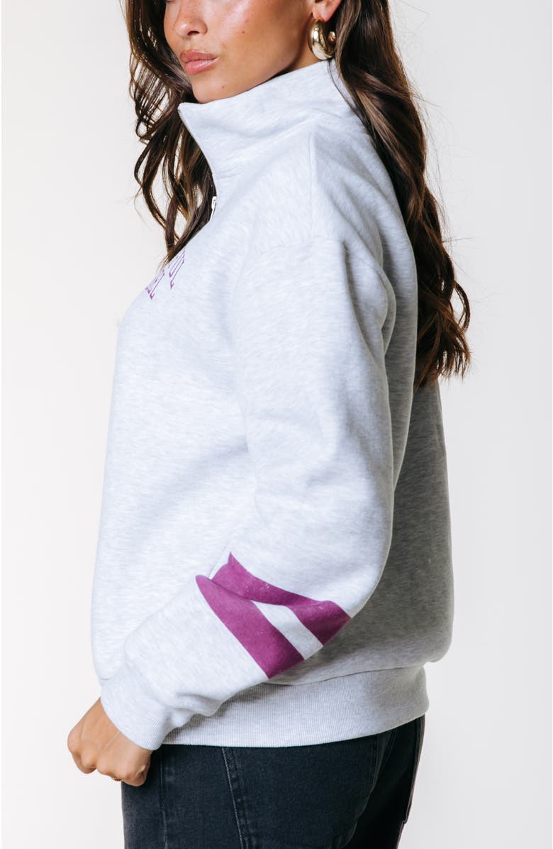 Colourful Rebel Varsity Logo Relaxed Zip Sweat, Alternate, color, Light/Pastel Grey