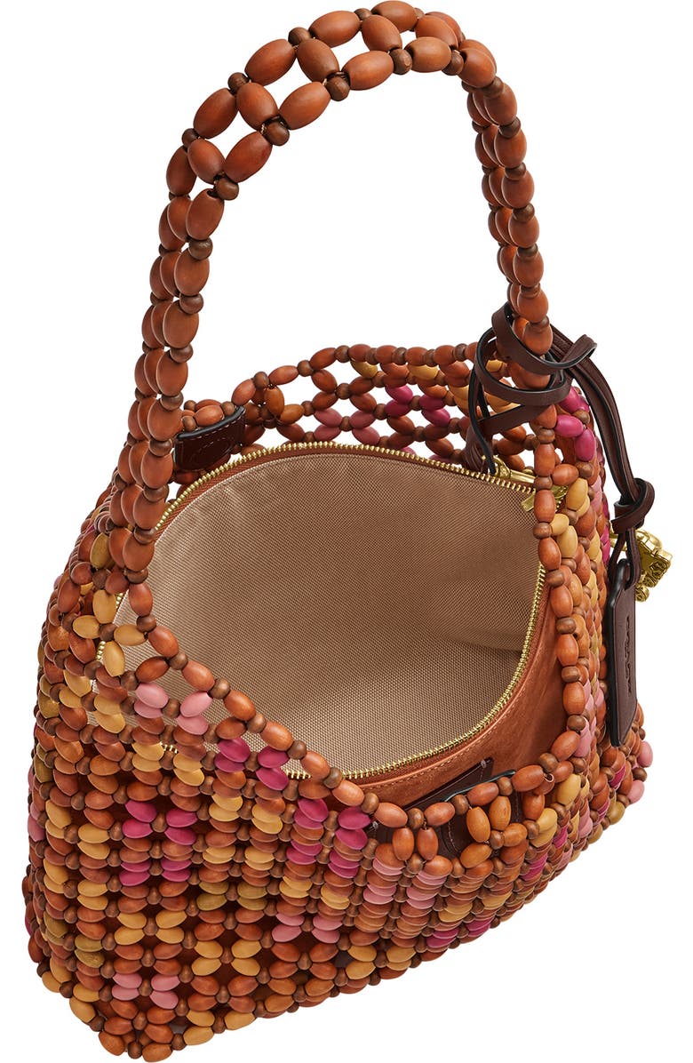 COACH Brooklyn 34 Wooden Bead Shoulder Bag, Alternate, color, Maple Multi