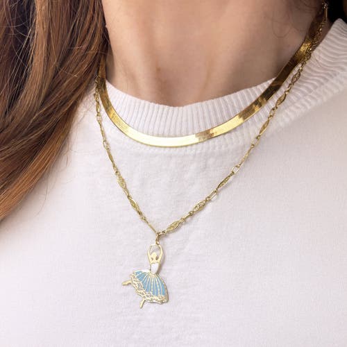 The Lovery Fine Jewelry Enamel Ballerina Charm In Gold