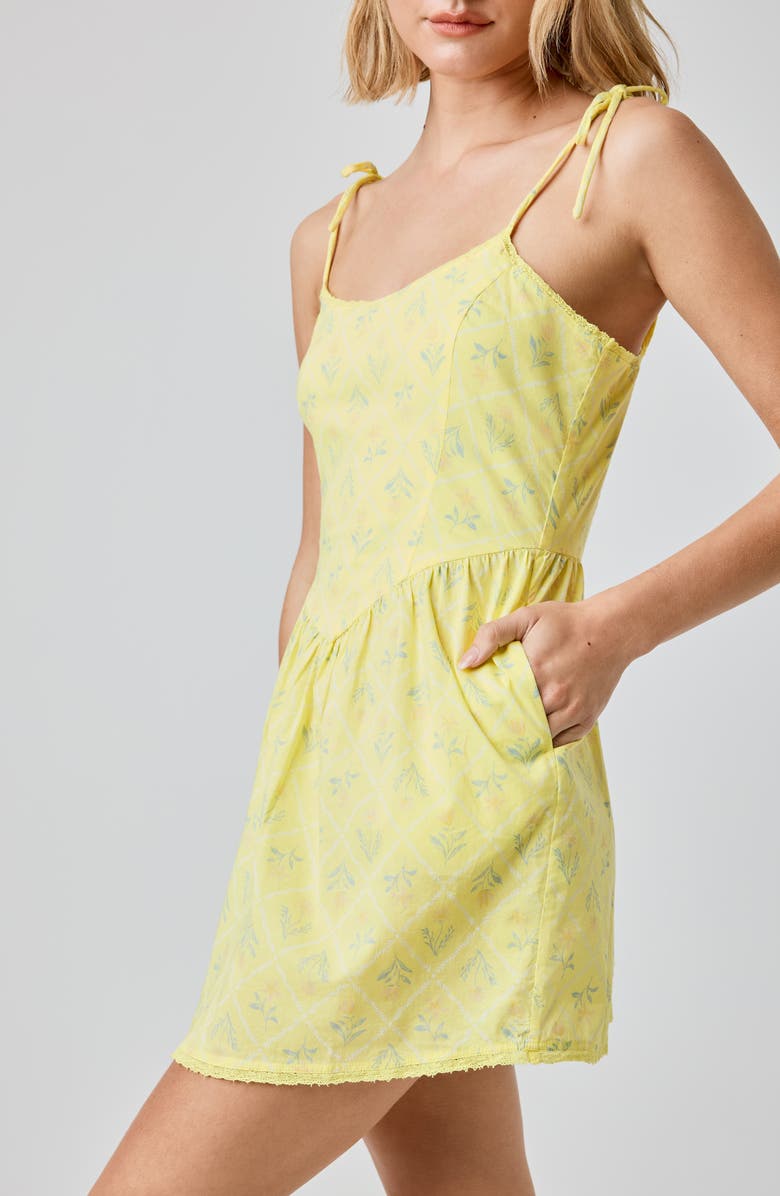 Florence by Mills Lace Trim Tie Strap Minidress, Alternate, color, Capri Floral