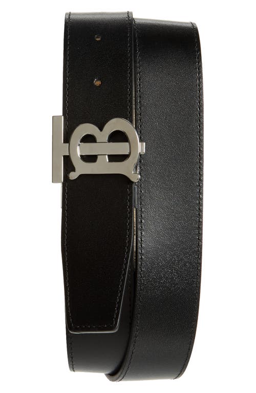 Burberry Tb Check Reversible Belt In Archive Beige/silver