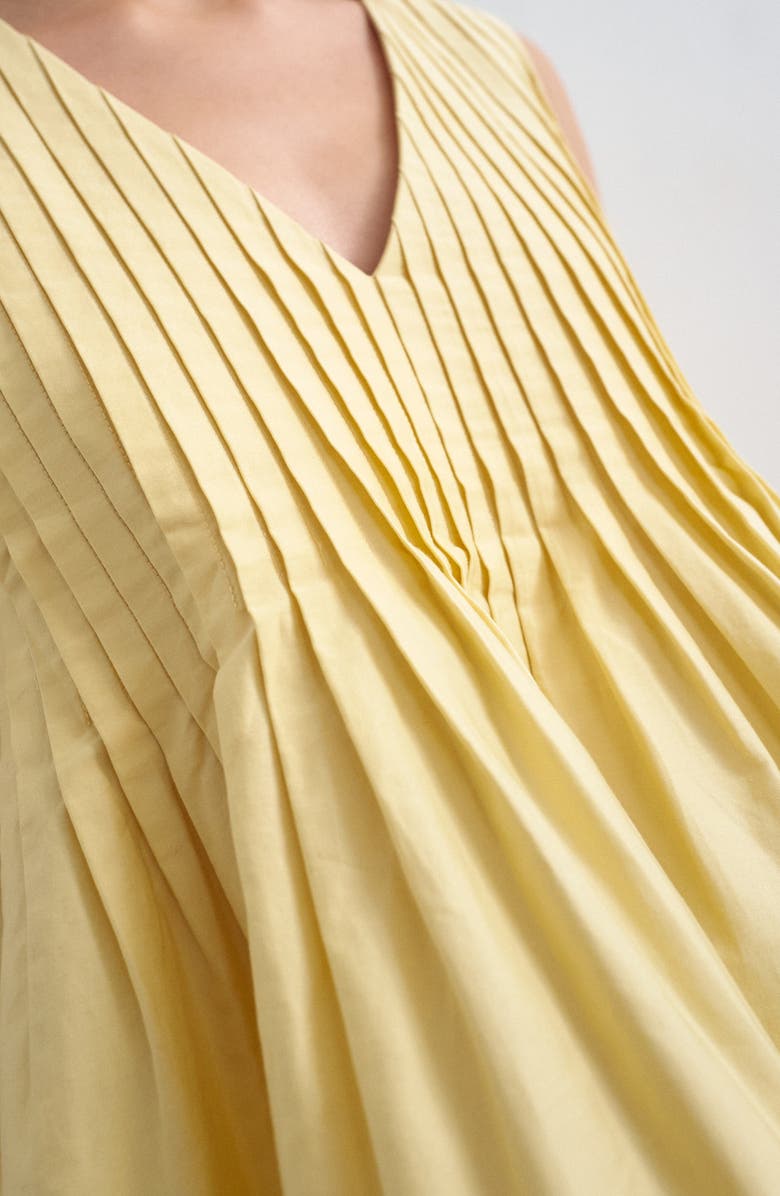 Topshop Cotton Pintuck Peplum Top, Alternate, color, Lgreen