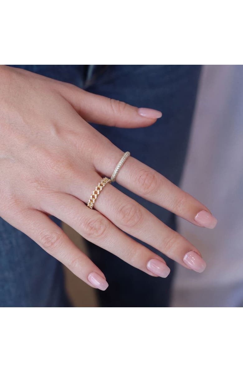 The Lovery Triple Row CZ Band, Alternate, color, Gold