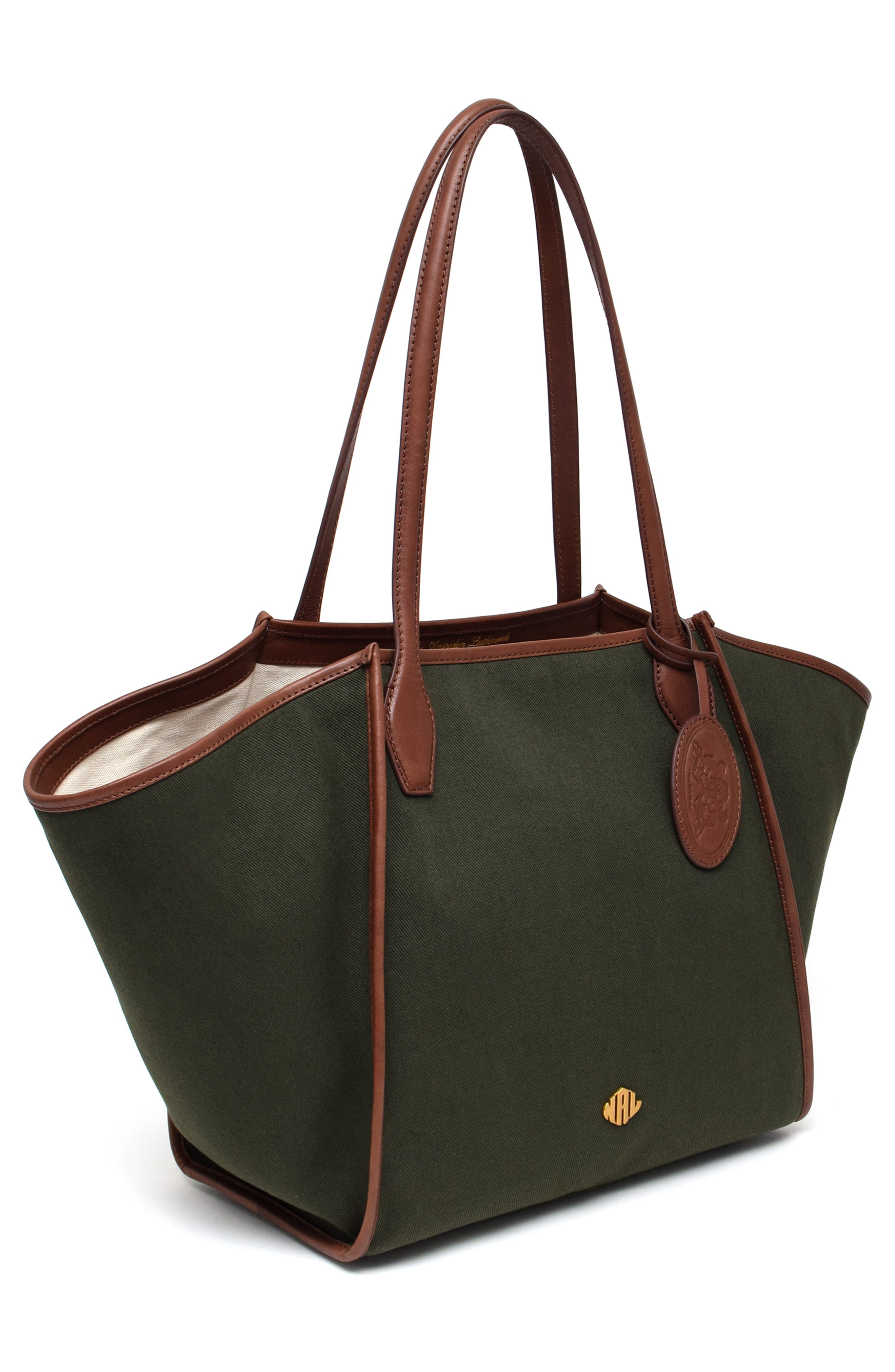 New Amsterdam Leatherworks Waverly Twill Tote, Alternate, color, Olive