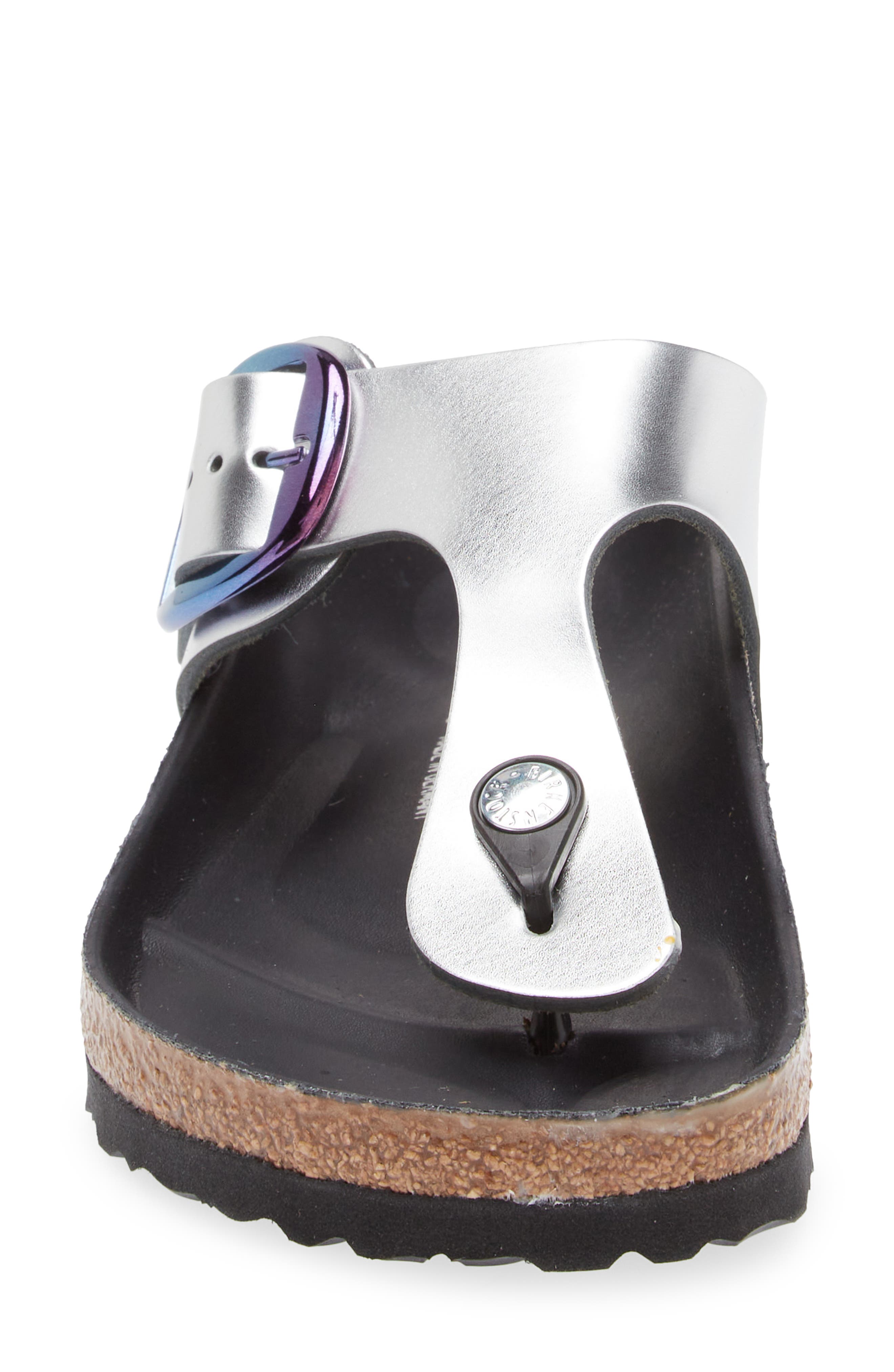 Gizeh Big Buckle Flip Flop, Alternate, color, METALLIC SILVER