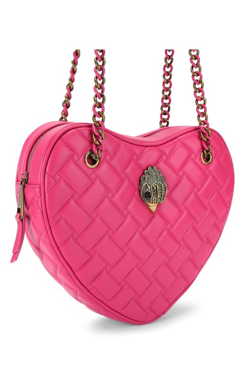 Kurt Geiger London Kensington Quilted Leather Heart Bag In Pink