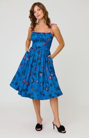 Unique Vintage 1950s Cotton Swing Dress