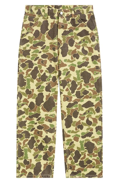 Single Knee Organic Cotton Duck Canvas Pants