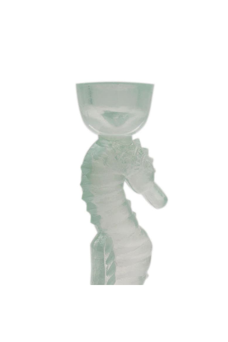 Seahorse Glass Coastal Candle Holders Set of 2, Alternate, color, Green
