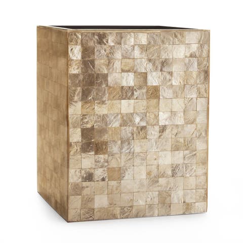 Capiz Champagne Waste Basket
