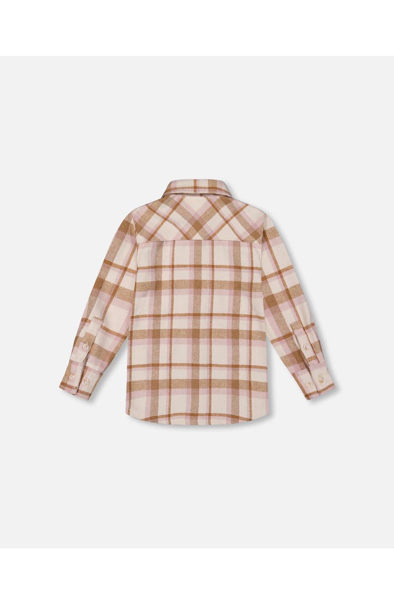 Deux par Deux Plaid Overshirt, Alternate, color, Off-White, Beige And Pink
