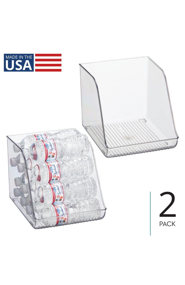 81029350 Plastic Water Bottle Organizer for Fridge & Pantry, Clear, 2-Pack, Alternate, color, Clear