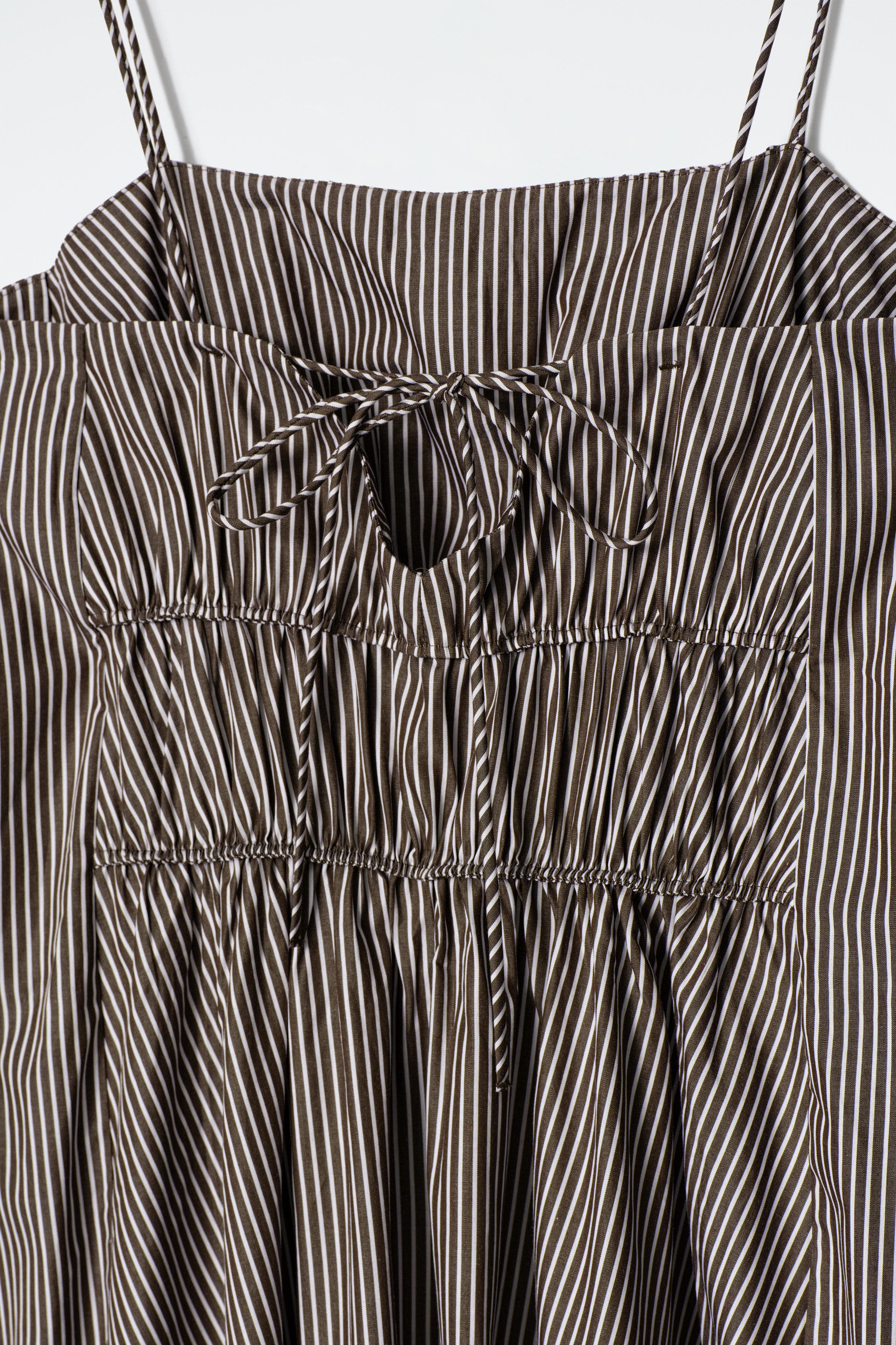 Striped Gathered Waist Midi Dress - image 2