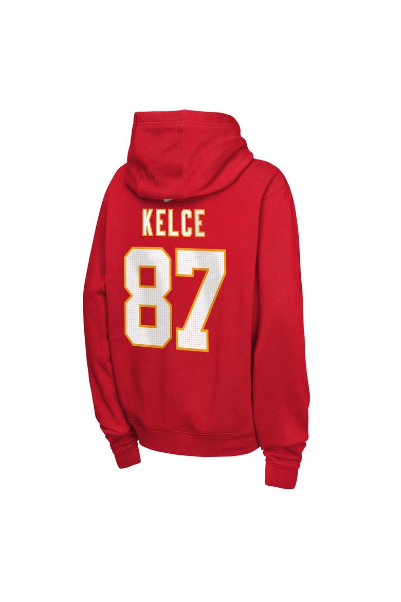Youth Nike Travis Kelce Red Kansas City Chiefs Name & Number Club Fleece Hoodie, Alternate, color, Red
