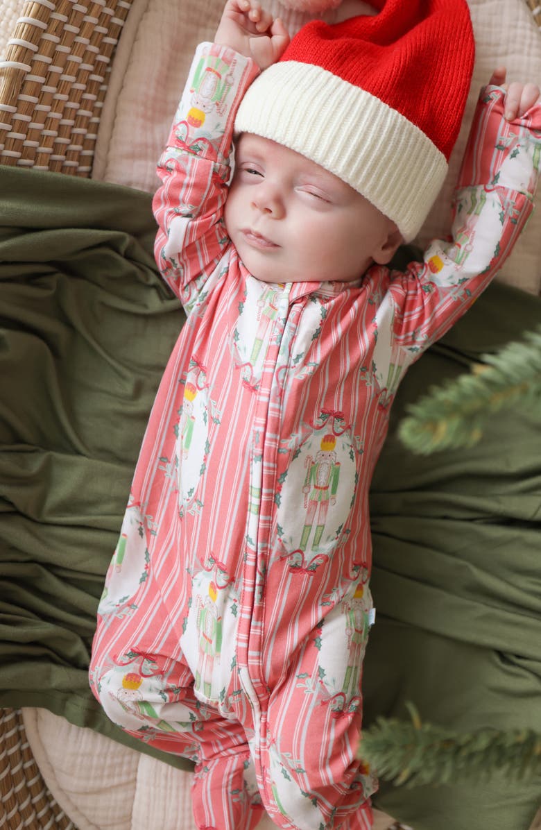 Posh Peanut Nutcracker Zip Footie, Alternate, color, Pink