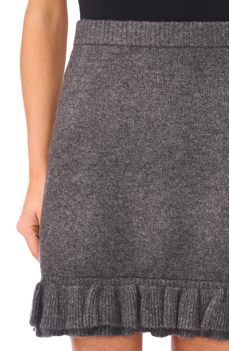 CeCe Ruffle Hem Sweater Skirt, Alternate, color, Medium Heather Grey