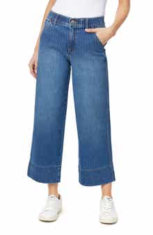 CURVE APPEAL High Rise Comfort Waist Wide Leg Crop Jeans
