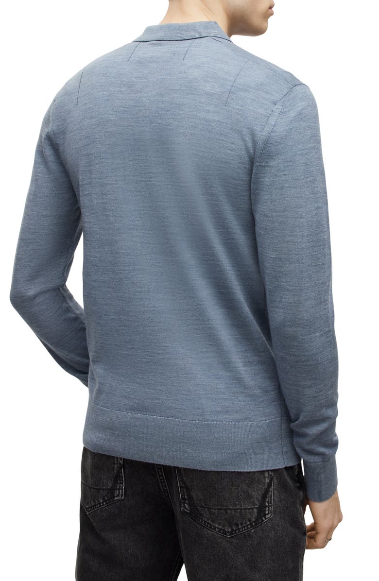 AllSaints Mode Long Sleeve Merino Wool Polo, Alternate, color, 