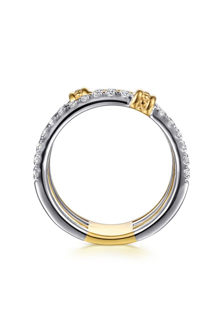 14k Gold Diamond Stack Ring, Alternate, color, 14K YELLOW/ WHITE GOLD